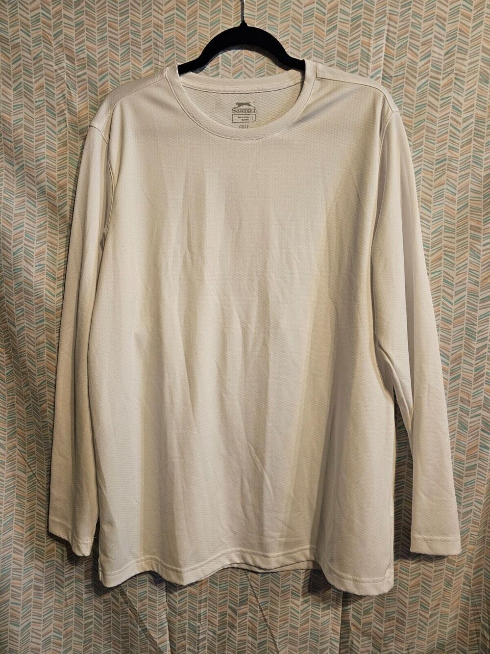 Slazenger Golf White Long Sleeve Crew Neck Shirt Mens Size Large